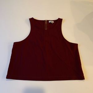 Tobi Cropped Tank Top XS Maroon